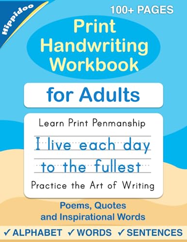 Beispielbild fr Print Handwriting Workbook for Adults: Improve your printing handwriting & practice print penmanship workbook for adults zum Verkauf von New Legacy Books