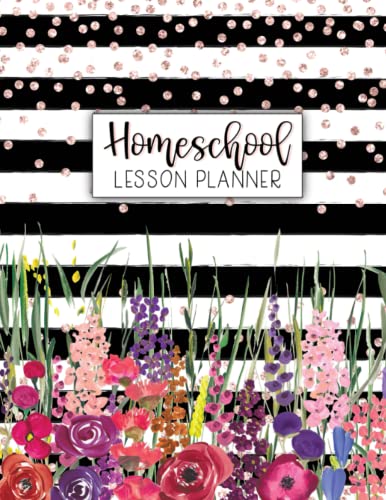 9798657631715: Homeschool Lesson Planner: Weekly & Monthly Record Book for Teaching Multiple Kids | July - June Academic Calendar Year Agenda | Watercolor Stripes