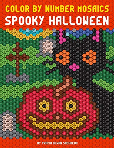 Imagen de archivo de Color By Number Mosaics - Spooky Halloween: Mystery coloring book for kids and adults a la venta por Goodwill of Colorado