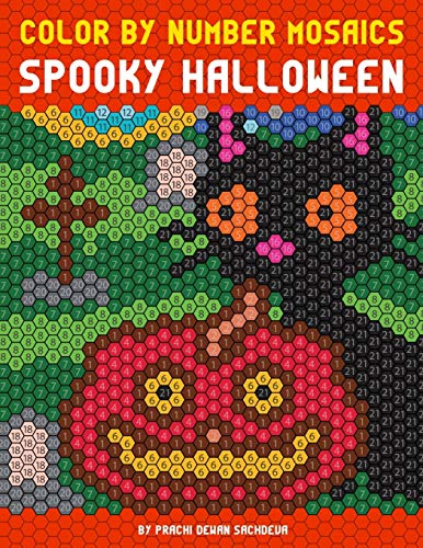 Stock image for Color By Number Mosaics - Spooky Halloween: Mystery coloring book for kids and adults for sale by Goodwill of Colorado