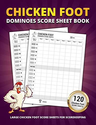 Stock image for Chicken Foot Dominoes Score Sheet Book: 120 Large Score Sheets For Scorekeeping | Elegant Chickenfoot Dominoes Game Score Book for sale by AwesomeBooks