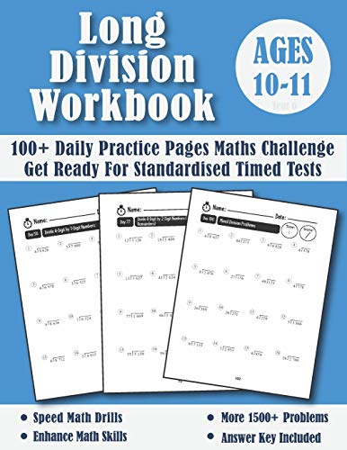 Beispielbild fr Long Division Workbook Year 6 - KS2: 100 Days of Practice Pages Timed Tests - Division With Remainders (Answers Included) - Ages 10-11 (Year 6 Maths Workbook) zum Verkauf von Brit Books