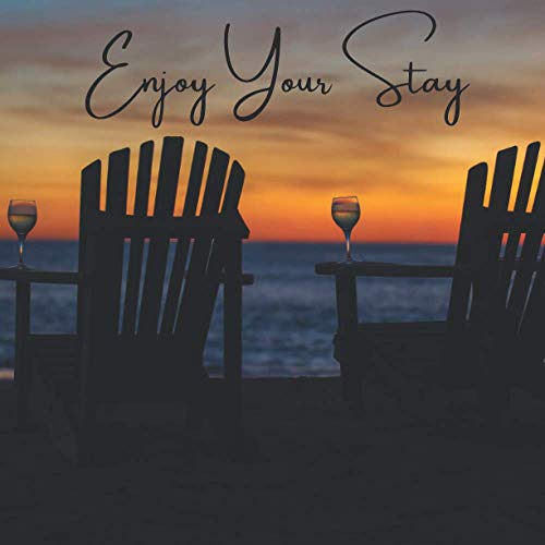 Beispielbild fr Enjoy Your Stay: Guest Book for Vacation Home, Beach House, Airbnb, Short Term Holiday Rental, Cabin, Cottage, Sunset and Wine zum Verkauf von Better World Books