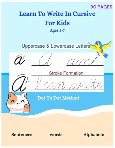 Beispielbild fr Learn To Write Cursive: Cursive writing practice book, cursive handwriting workbook for kids beginners, Soft Cover, Matte Finish. zum Verkauf von Ria Christie Collections