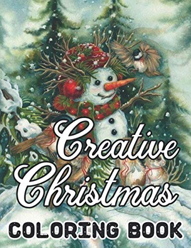 9798695903058: Creative Christmas Coloring Book: 50 Beautiful grayscale images of Winter Christmas holiday scenes, Santa, reindeer, elves, tree lights (Life Holiday Christmas Fun) Relief and Relaxation Design