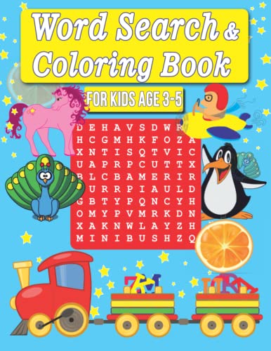 Beispielbild fr Word Search and Coloring Book For Kids age 3 ? 5: Large size |24 word search puzzles| several subject |There are colorless pictures with every puzzle that make it a fun coloring book zum Verkauf von California Books