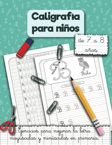 Caligrafía Radiante: Cuaderno de caligrafía para niños aprender a repasar y  escr 