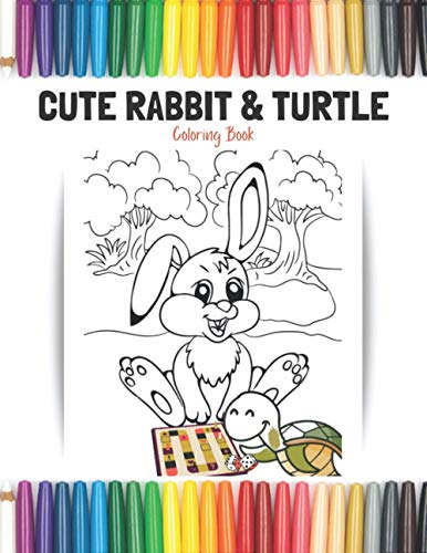 Imagen de archivo de Cute Rabbit and Turtle Coloring Book: For Kids a la venta por California Books