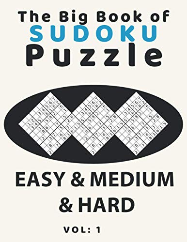 Sudoku Large Print With Solutions, Puzzles for Adults and Seniors, Big Book