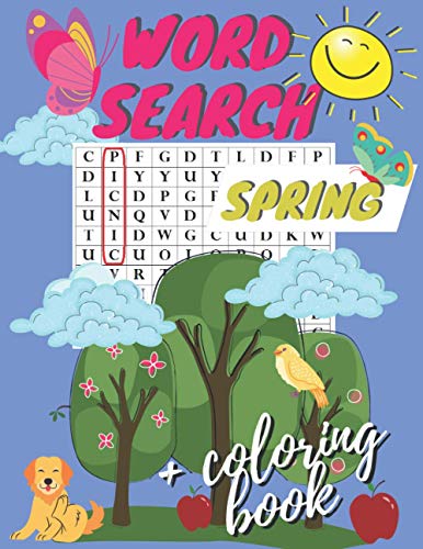 Beispielbild fr Spring Word Search + Coloring Book: Activity Book for Kids Ages 4-8 - 100 Pages with Vocabulary zum Verkauf von GreatBookPrices