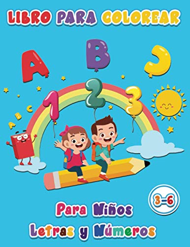 libro para colorear para niños letras y números: Alfabeto de