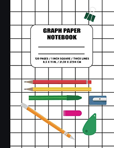 Imagen de archivo de Graph Paper Notebook: 1x1 Square Grid Paper for Math Subject - Thick Lines Math Notebook without Margins a la venta por Big River Books