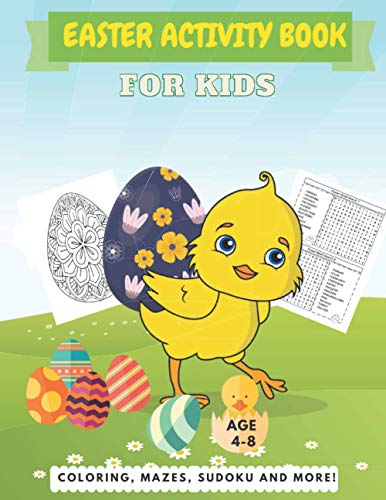 9798720947330: Easter Activity Book For Kids Age 4-8: A Perfect Fun Kid Workbook Learning Game Including Egg Coloring, Mazes, Sudoku And More!