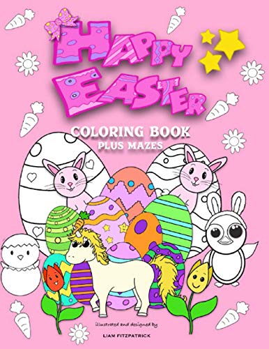 Stock image for Happy Easter Coloring Book plus mazes for sale by PBShop.store US