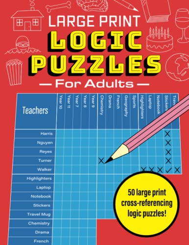 9798739236197: Large Print Logic Puzzles for Adults: 50 large print cross-referencing logic puzzles!