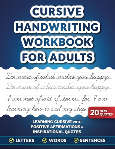 9798770233407: Cursive Handwriting Workbook for Adults: Learning Cursive with Positive Affirmations & Inspirational Quotes