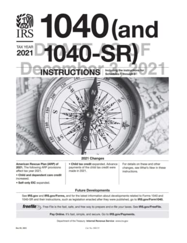 Stock image for 1040 and 1040-SR Insturctions Tax Year 2021 for sale by Omega