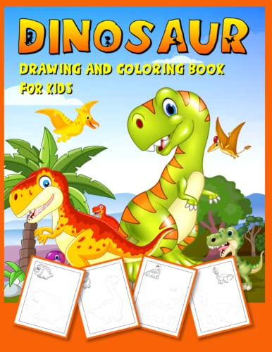 Beispielbild fr Dinosaur Drawing and Colouring book for Kids: Coloring Fun and Awesome Facts with Prehistoric Dino Colouring for Boys & Girls zum Verkauf von AwesomeBooks