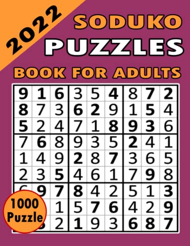 Imagen de archivo de 2022 Soduko Puzzles Book For Adults: 1000 Large-print, Medium-level Easy To Hard Puzzles | Awesome Soduko Puzzles Book For Puzzle Lovers Of 2022 a la venta por Big River Books