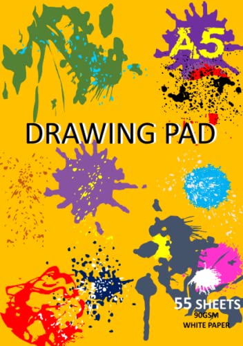 Stock image for Drawing Pad for Kids: Blank Sketchbook / Sketch Book For Children | A5, 110 Pages/55 Sheets, 90gsm | Sketch Pad For kids | Plain Doodle Scribble Paint . Art and Craft Paper Books For Girls - Yellow for sale by Brit Books