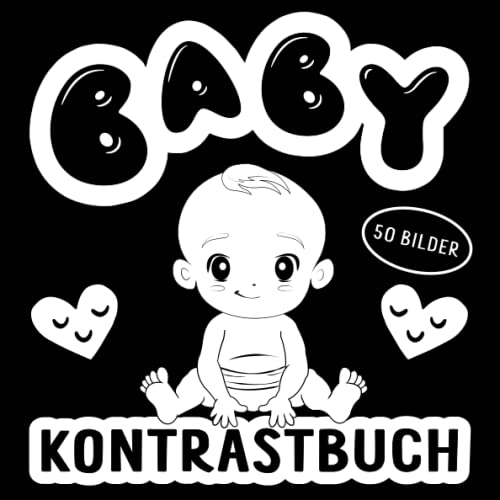 Imagen de archivo de Kontrastbuch Baby: Schwarz Wei Buch Baby mit 50 kindlichen Bildern - Baby Buch ab 0 Monate fr die spielerische Frderung des Sehvermgens fr Neugeborene - Ideales Geschenk zur Geburt a la venta por Buchpark