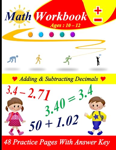 9798852979780: Adding & Subtracting Decimals: 48 practice pages with answer key