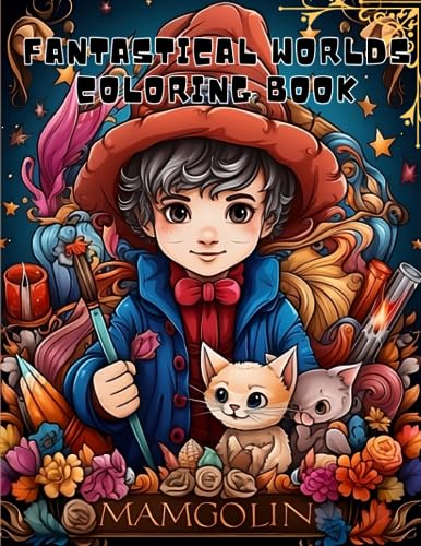9798853964068: Fantastical Worlds Coloring Book