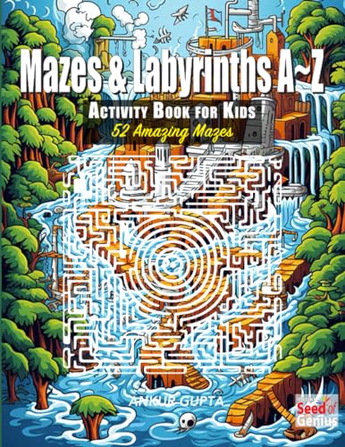 9798861774680: Mazes & Labyrinths A~Z Activity Book for Kids: 52 Amazing Mazes