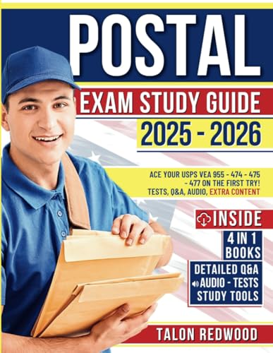 9798862102642: Postal Exam Study Guide: Ace your USPS VEA 955 - 474 - 475 - 477 on the First Try | Tests, Q&A, Audio, Extra Content