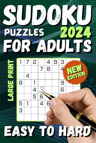 Imagen de archivo de Sudoku Puzzles for Adults Large Print: A Book with Easy to Hard Sudoku for Seniors and Teens. Big Print-Two Puzzles per Page. a la venta por Big River Books