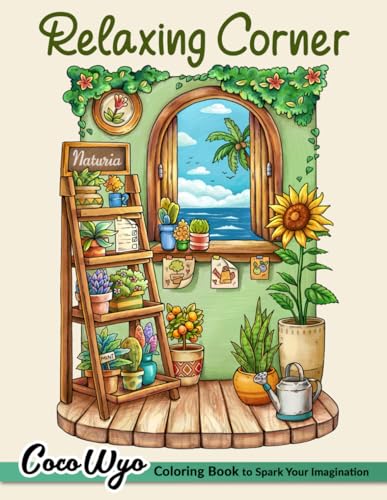 9798868301025: Relaxing Corner: Adult Coloring Book with Calm, Cozy, and Peaceful Spaces for Relaxation and Stress Relief