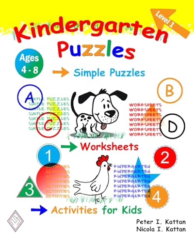 Beispielbild fr Kindergarten Puzzles - Level 1: Simple Puzzles, Worksheets, and Activities for Kids zum Verkauf von California Books