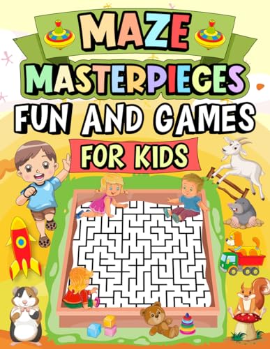 Image d'archives pour Mazes masterpieces fun and games for Kids: Fun, exciting, and challenging maze puzzles promote problem-solving for children, fostering the development of learning skills and brain functions ages 4-8 mis en vente par Ria Christie Collections