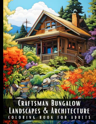 Stock image for Craftsman Bungalow Landscapes & Architecture Coloring Book for Adults: Beautiful Nature Landscapes Sceneries and Foreign Buildings Coloring Book for A for sale by GreatBookPrices