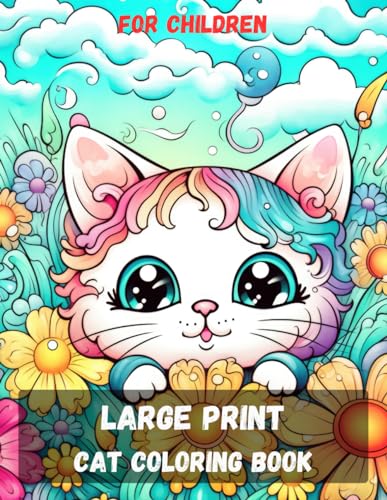 Imagen de archivo de Coloring book with a cat for children with large print: funny cat design for kids and stress relief a la venta por GreatBookPrices