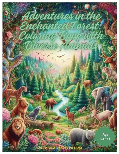 9798873854035: Adventures in the Enchanted Forest: Coloring Book with Diverse Animals
