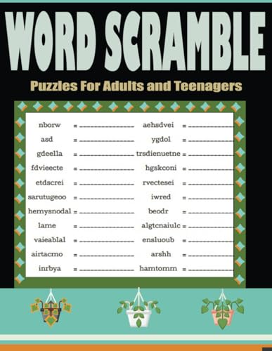 Stock image for Word Scramble Puzzles For Adults and Teenagers: Entertainment Word Scramble Logic Puzzles Book - Large Print Word Games Book for sale by Ria Christie Collections