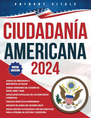 Beispielbild fr CIUDADANA AMERICANA 2024: Navegando Hacia el Sueo Americano: Gua Completa para la Ciudadana - Nueva edicin: Tarjetas didcticas y archivos de audio del Test Uscis para descargar zum Verkauf von California Books