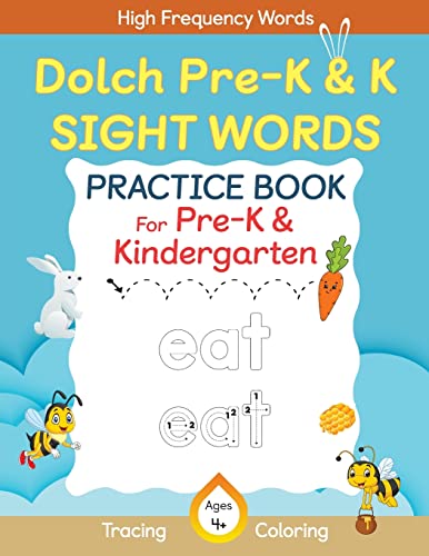 Stock image for Dolch Pre-Kindergarten & Kindergarten Sight Words Practice Book for Kids, Dolch Pre-K and K Sight Words Flash Cards, Kindergartners Sight Words Activity Workbook for sale by California Books